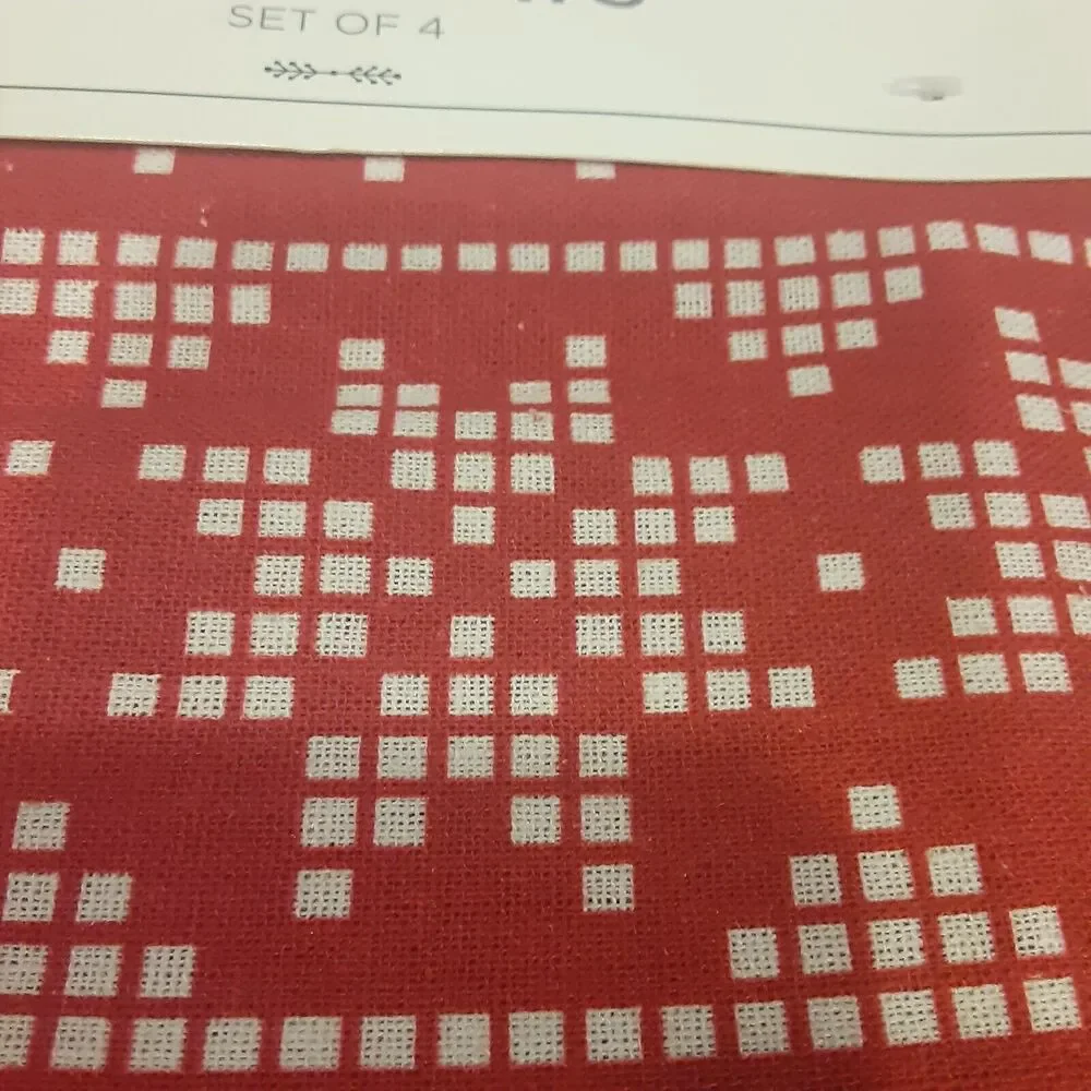 Hallmark Christmas Placemat Set Reindeer & Snowflakes Red & White